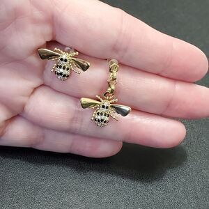 Gold tone bee earrings